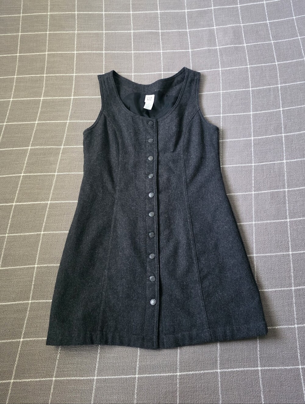 Vtg 90s Wool Jumper Mini Dress